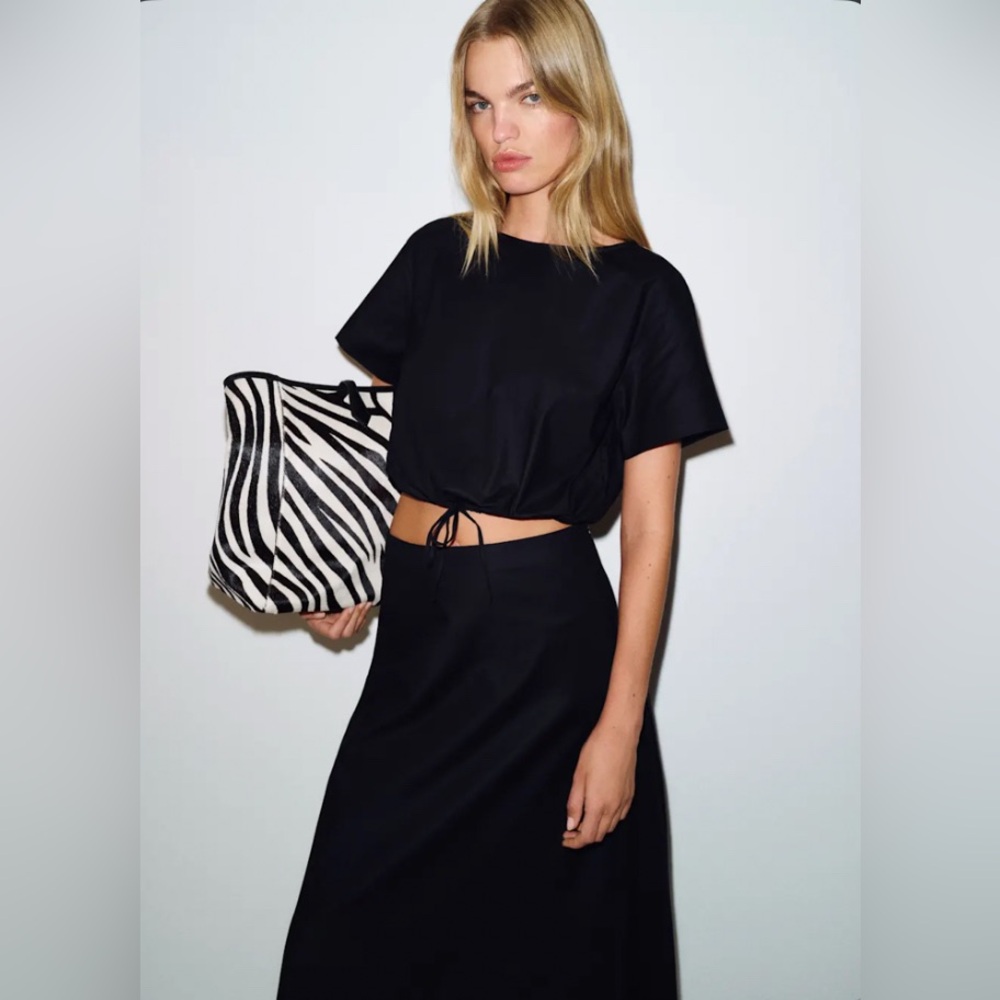 NEW Reformation Jordan Cotton Two Pieces Skirt Set - Black